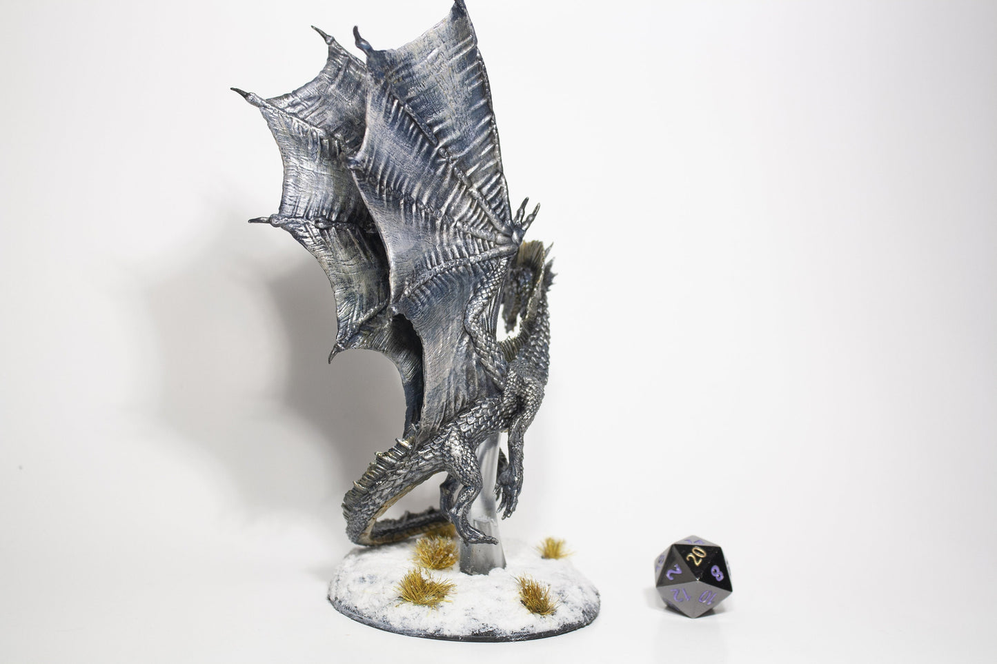 Young Silver Dragon - Paint on Demand! // Custom Painted D&D Mini