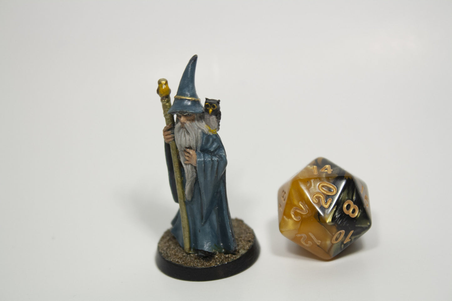 Human Wizard D&D Mini (Blue) / Warlock / Sorcerer / Druid - Paint on Demand - Custom Hand Painted
