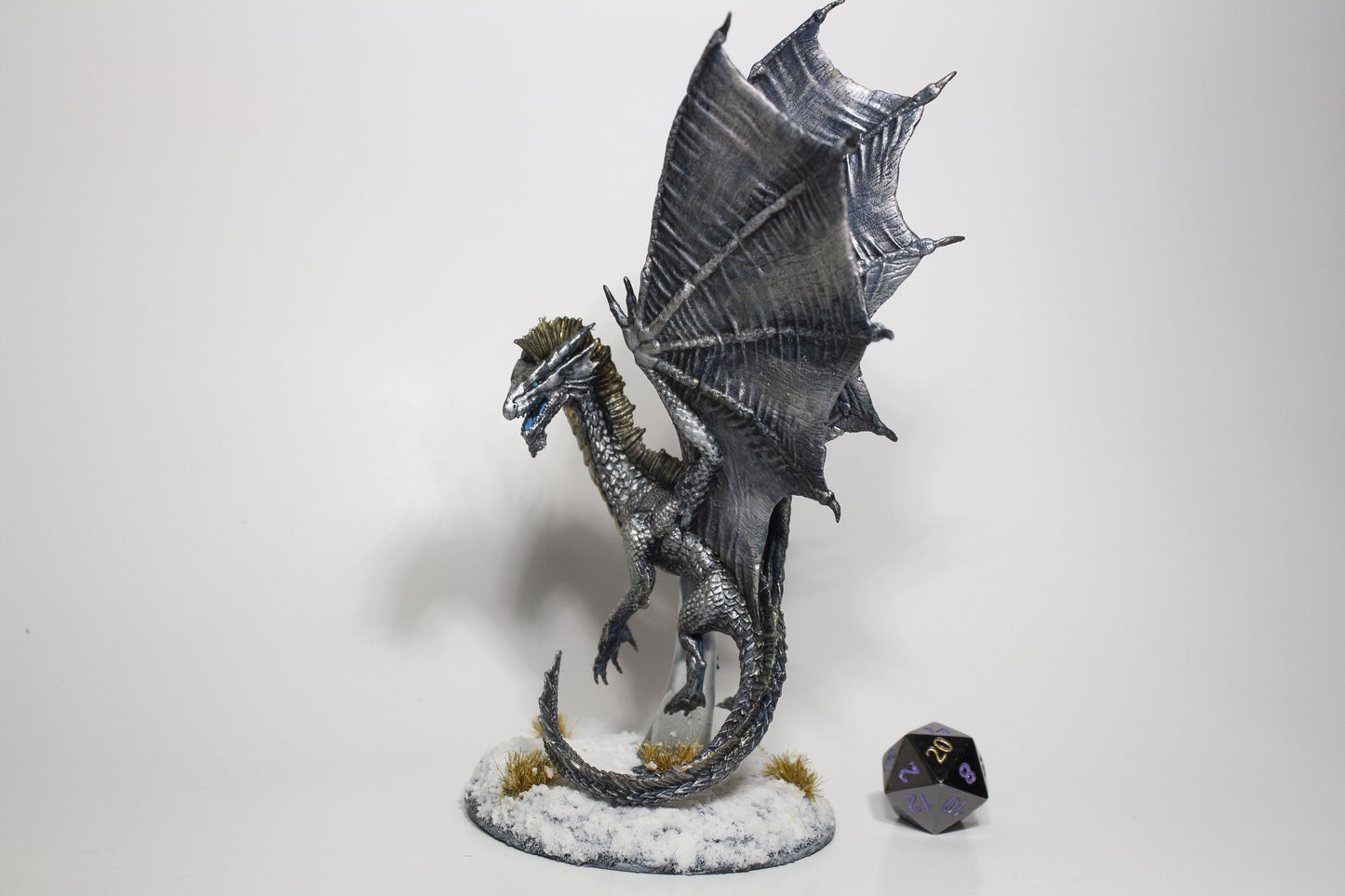 Young Silver Dragon - Paint on Demand! // Custom Painted D&D Mini