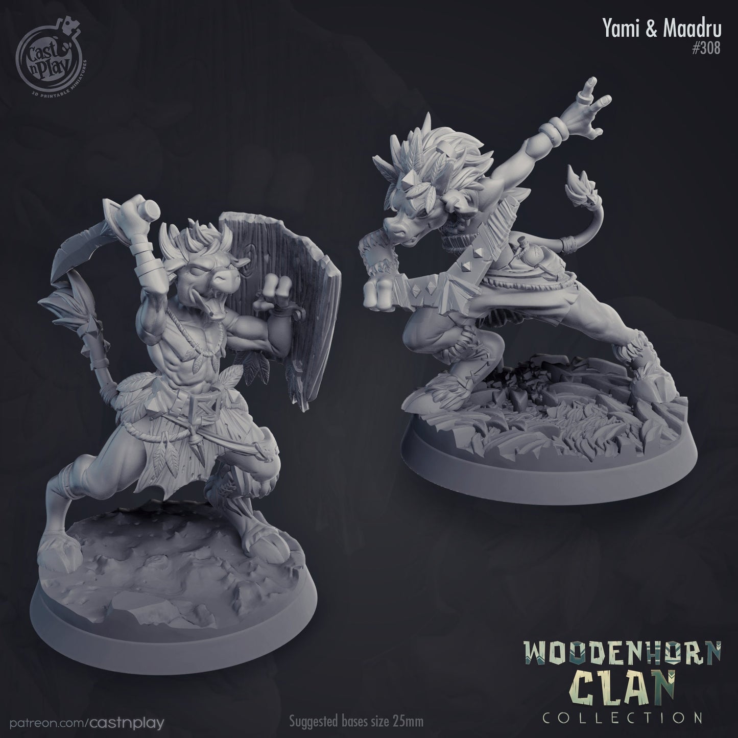 YOUNG MINOTAURS, by Cast n Play // 3D Print on Demand / D&D / Pathfinder / RPG