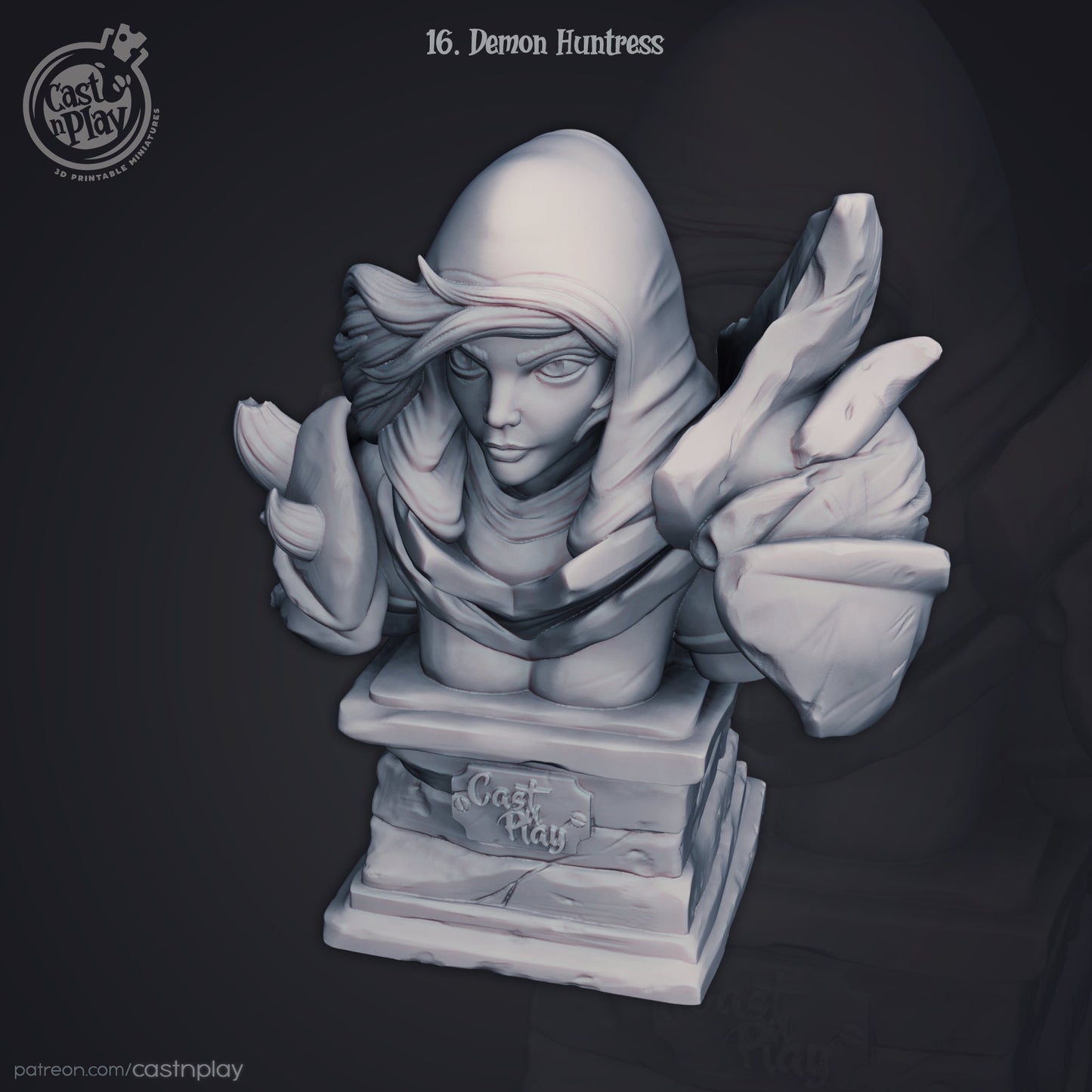 DEMON HUNTRESS, by Cast n Play // 3D Print on Demand / D&D / Pathfinder / RPG
