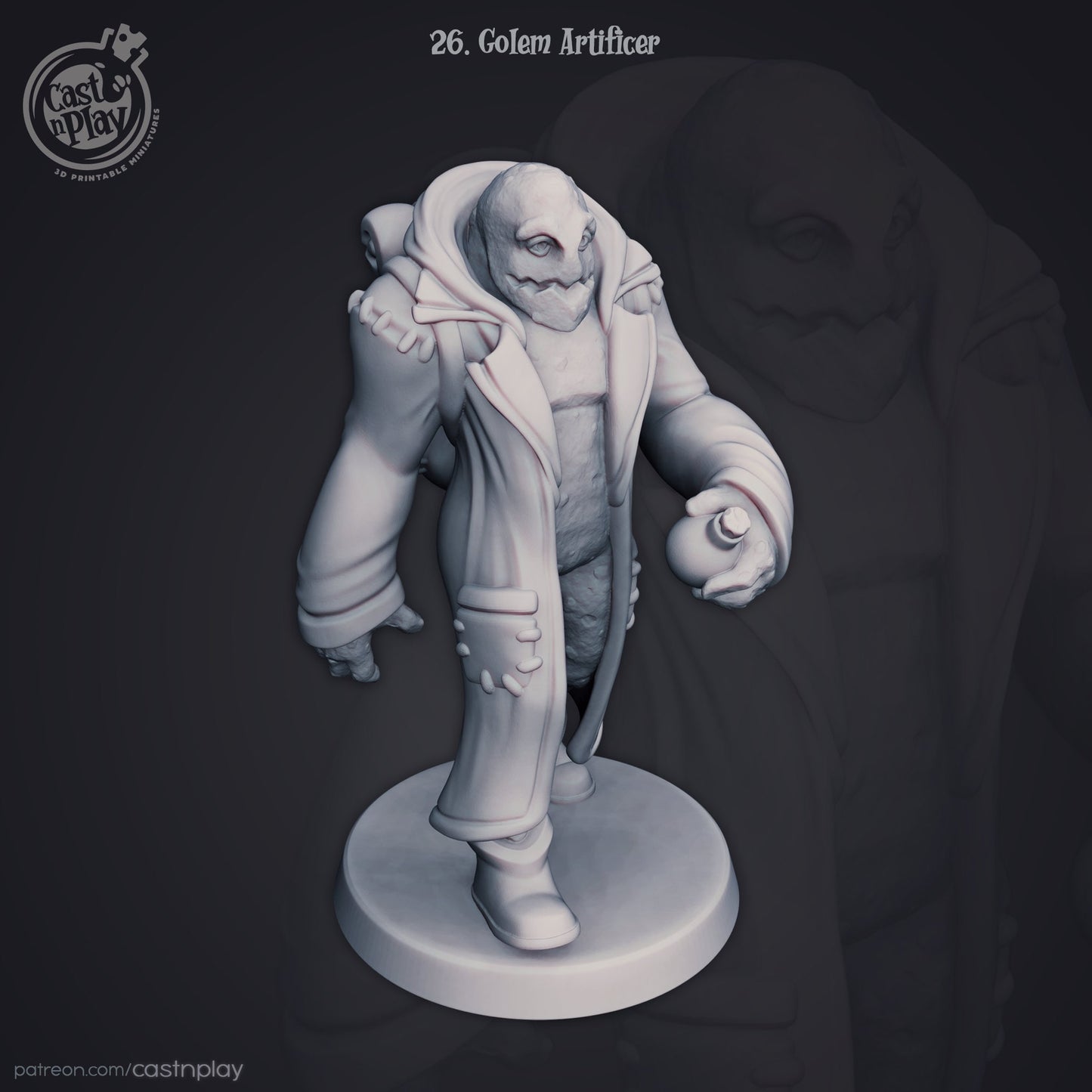 Golem Artificer, by Cast n Play // 3D Print on Demand / DEMON / DEVIL / D&D / Pathfinder / RPG