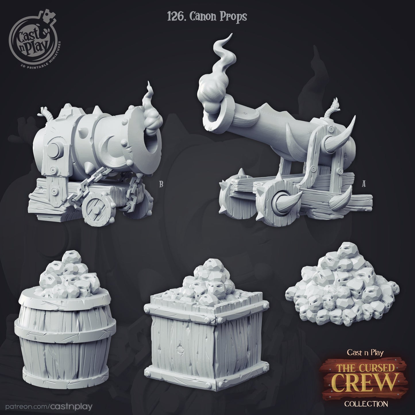 Canon Props, by Cast n Play // 3D Print on Demand / D&D / Pathfinder / RPG