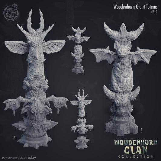 Woodenhorn Giant Totems, by Cast n Play // 3D Print on Demand / D&D / Pathfinder / RPG
