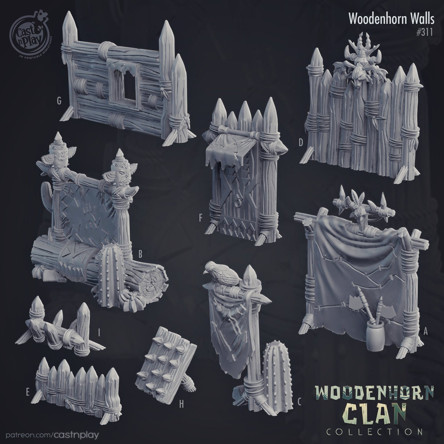 Woodenhorn Walls, by Cast n Play // 3D Print on Demand / D&D / Pathfinder / RPG