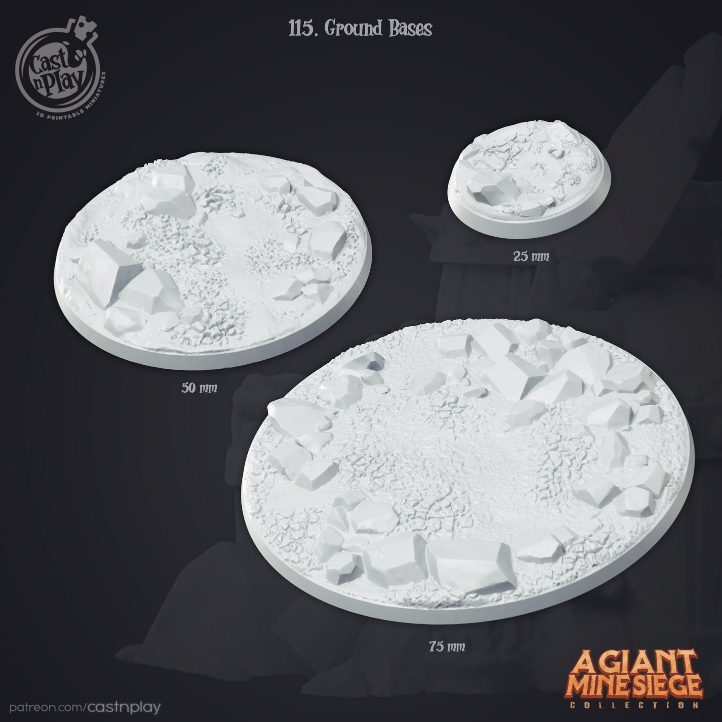 Ground Bases, by Cast n Play // 3D Print on Demand / D&D / Pathfinder / RPG