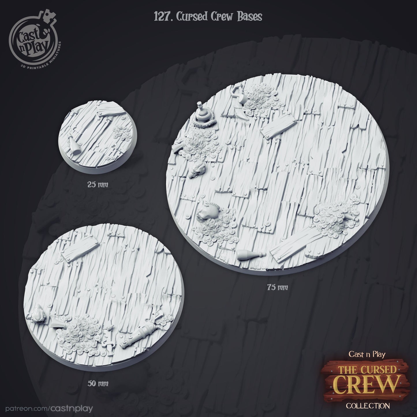 Cursed Crew Bases, by Cast n Play // 3D Print on Demand / D&D / Pathfinder / RPG