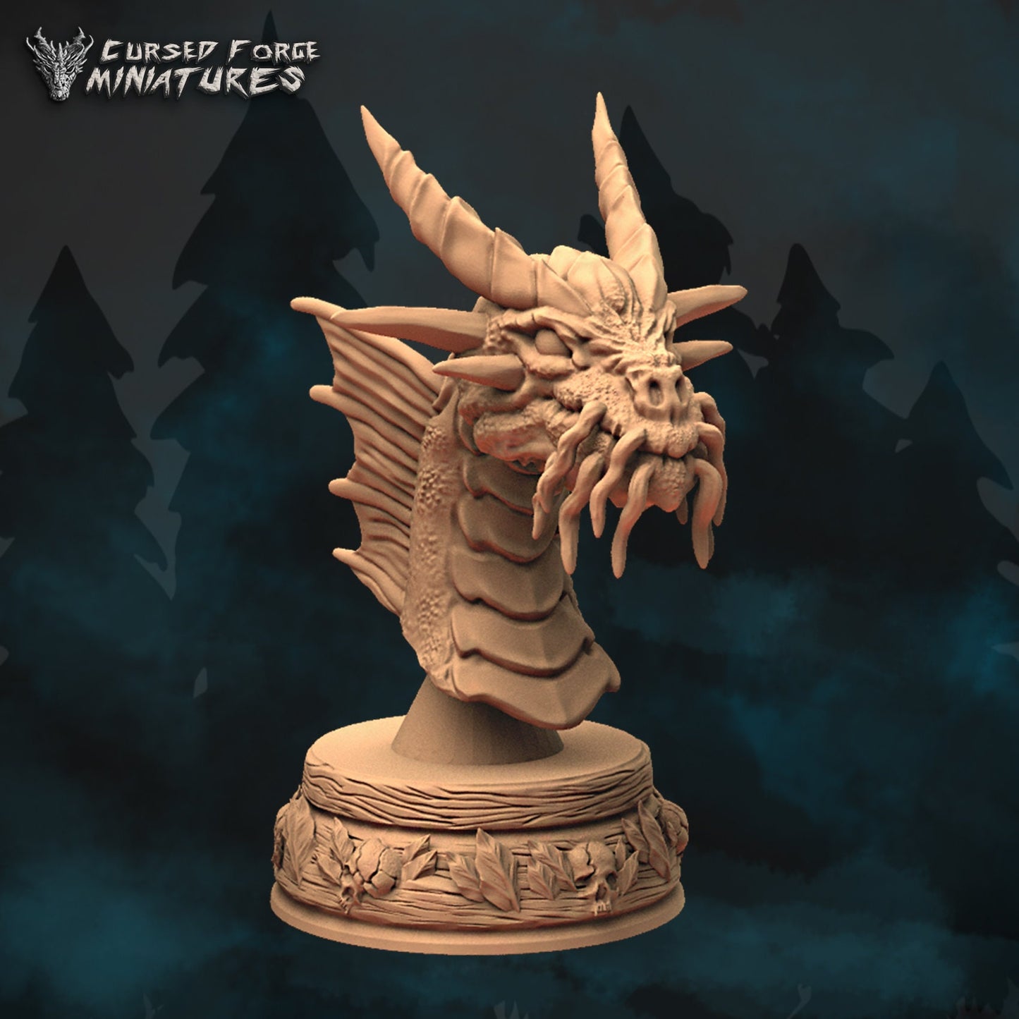 GOLD DRAGON BUST, by Cursed Forge Miniatures // 3D Print on Demand / D&D / Pathfinder / rpg