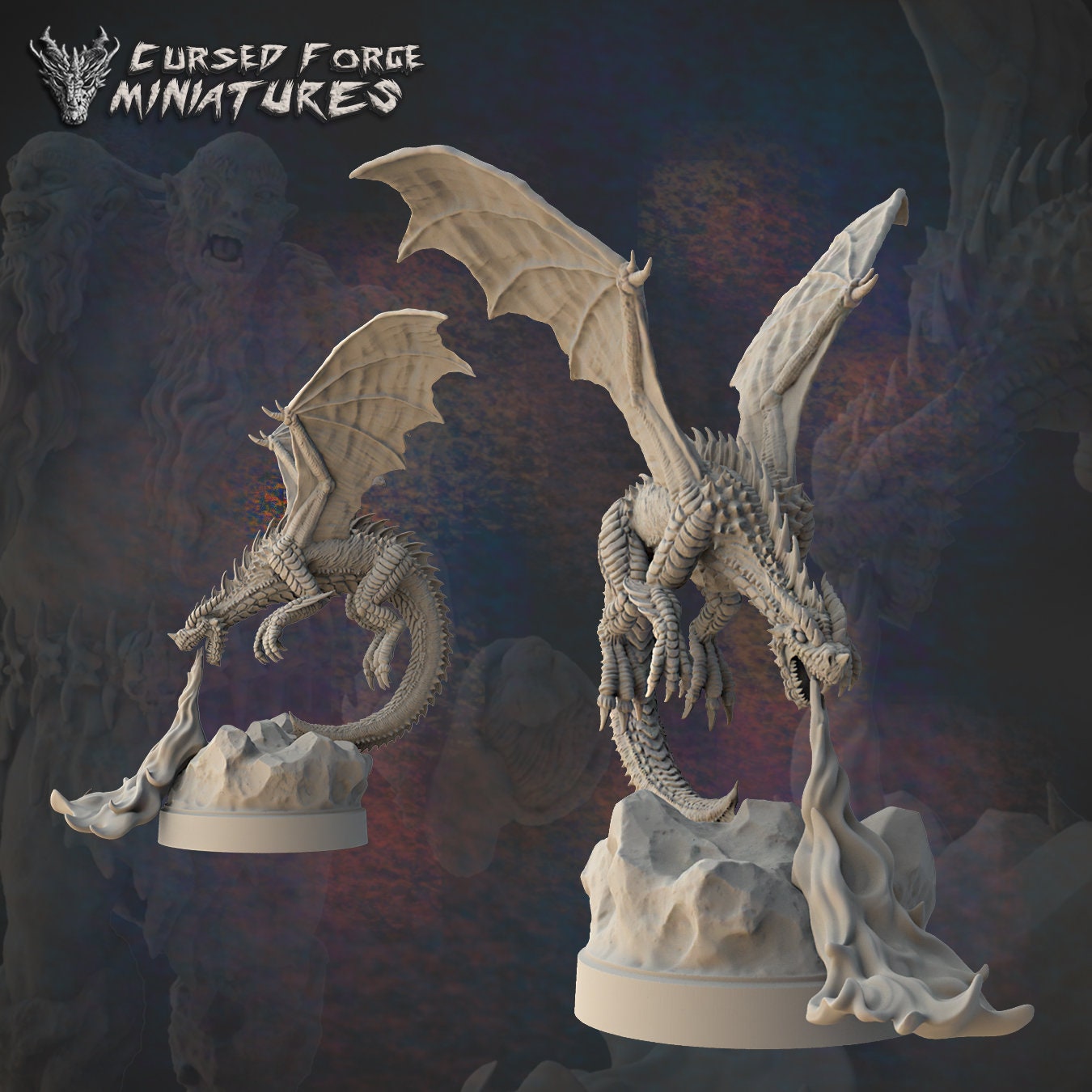 RED DRAGON, by Cursed Forge Miniatures // 3D Print on Demand / D&D / Pathfinder / RPG
