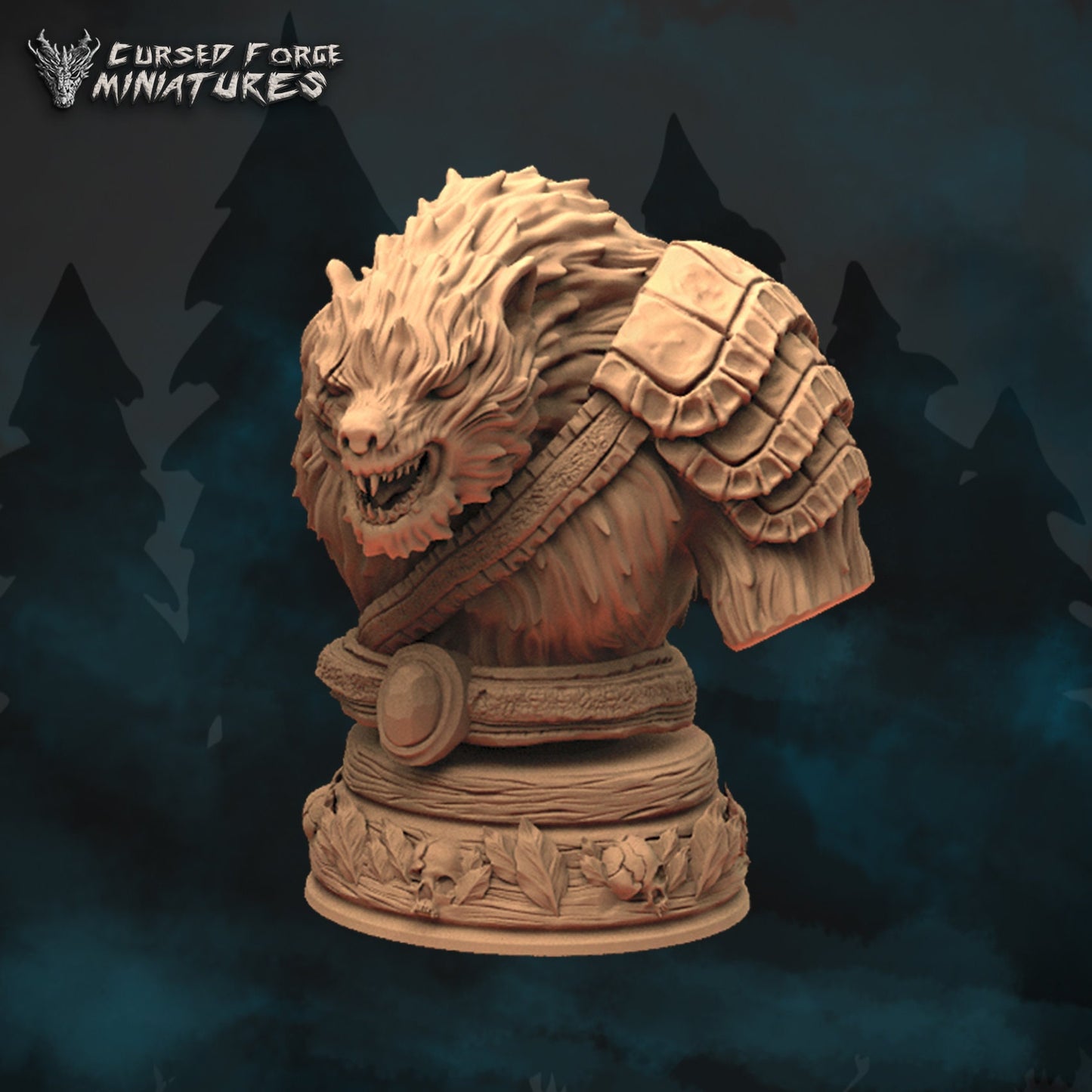 WEREBEAR BUST, by Cursed Forge Miniatures // 3D Print on Demand / D&D / Pathfinder / RPG