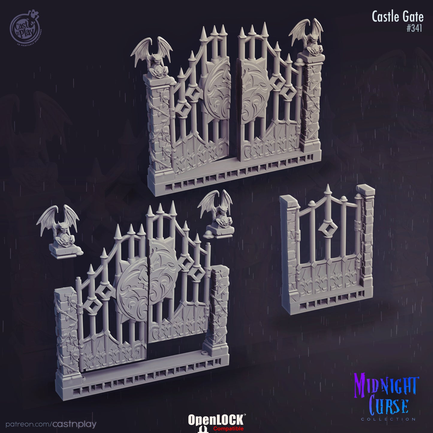 CASTLE GATE, by Cast n Play // 3D Print on Demand / D&D / Pathfinder / RPG