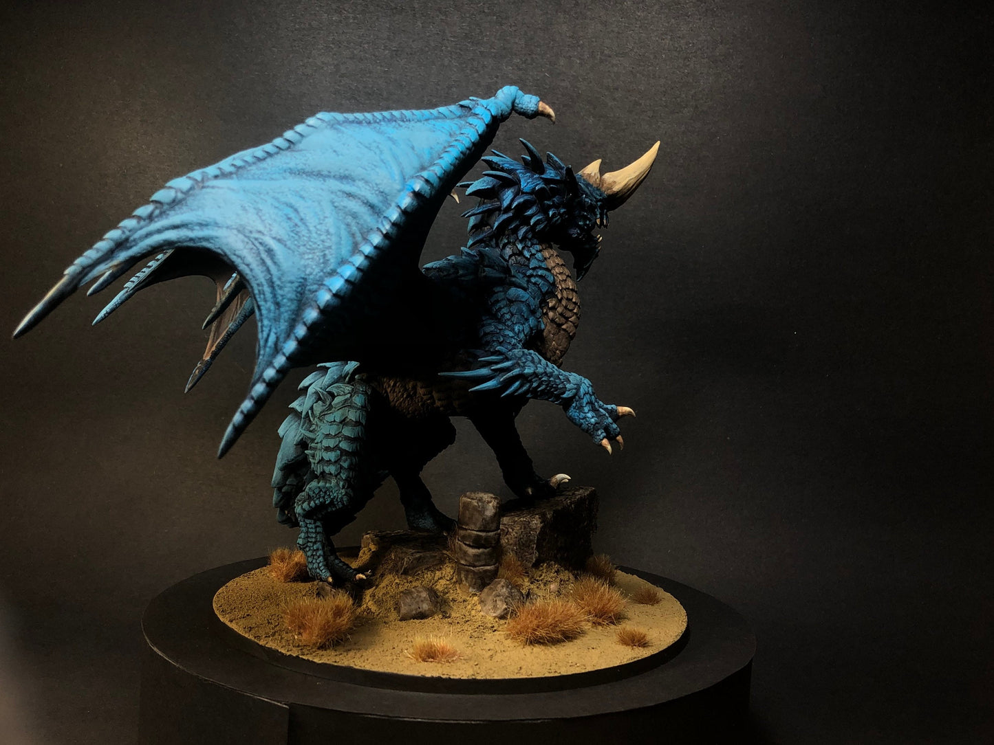 Ancient Blue Dragon High Quality Custom Painted D&D Mini - Paint on Demand
