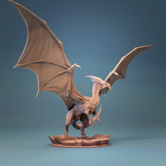 Ancient White Dragon Miniature, by Lord of the Print // 3D Print on Demand / D&D / Pathfinder / RPG / DRAGON