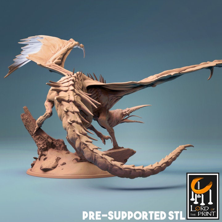Bloodsucker Dragon Miniature, by Lord of the Print // 3D Print on Demand / D&D / Pathfinder / RPG / DRAGON