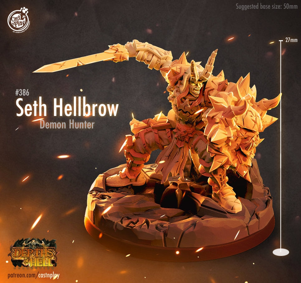 Seth Hellbrow, by Cast n Play // 3D Print on Demand / DEMON / DEVIL / D&D / Pathfinder / RPG