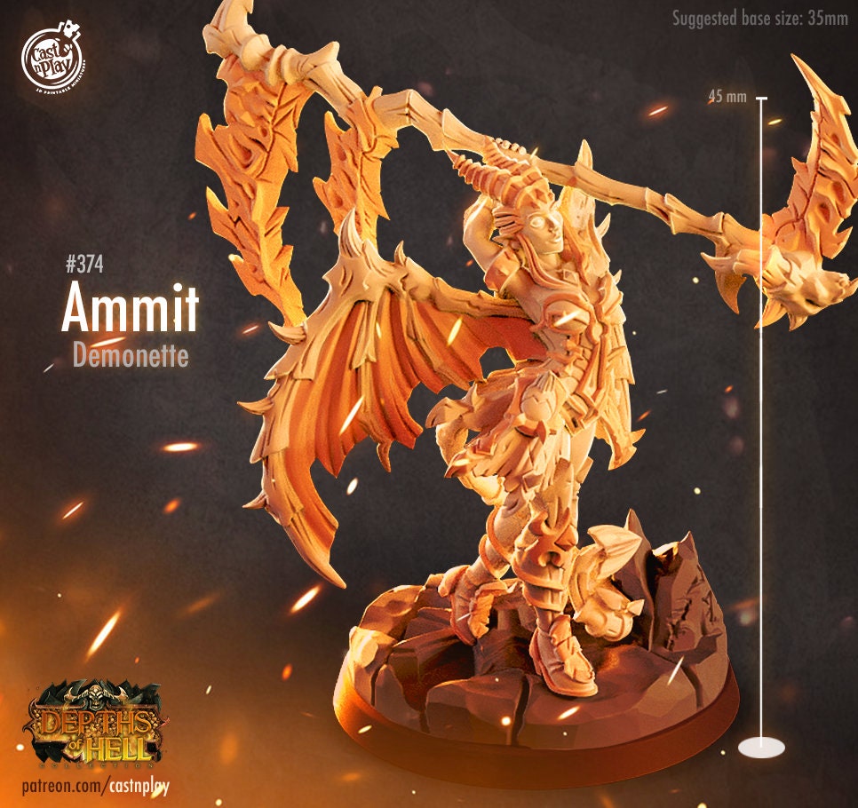 Ammit, by Cast n Play // 3D Print on Demand / DEMON / DEVIL / D&D / Pathfinder / RPG