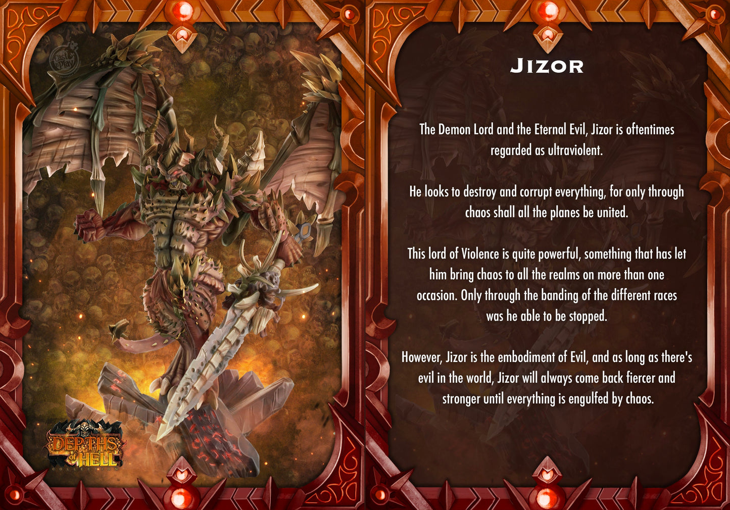 Jizor, by Cast n Play // 3D Print on Demand / DEMON / DEVIL / D&D / Pathfinder / RPG
