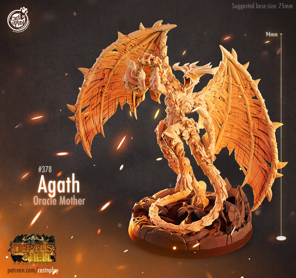Agath, by Cast n Play // 3D Print on Demand / DEMON / DEVIL / D&D / Pathfinder / RPG
