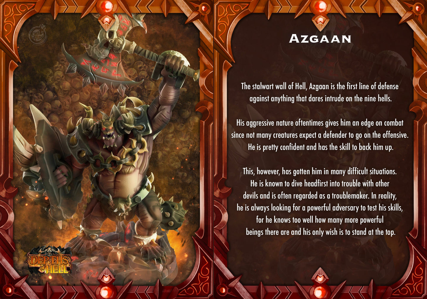 Azgaan, by Cast n Play // 3D Print on Demand / DEMON / DEVIL / D&D / Pathfinder / RPG