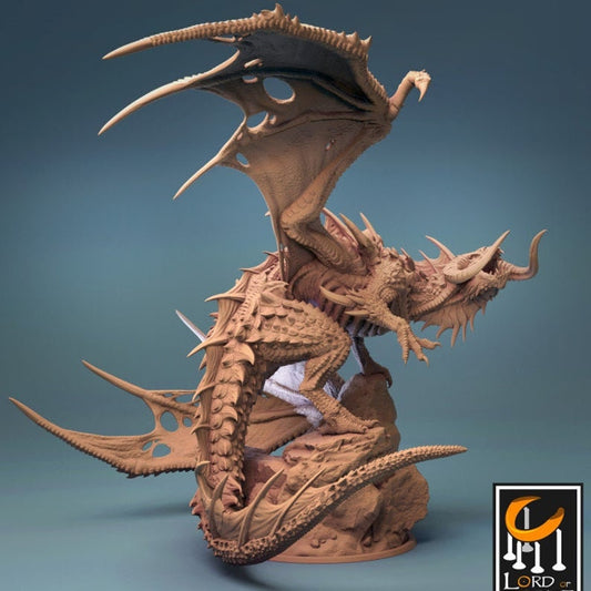 Adult Black Dragon Miniature, by Lord of the Print // 3D Print on Demand / D&D / Pathfinder / RPG / DRAGON