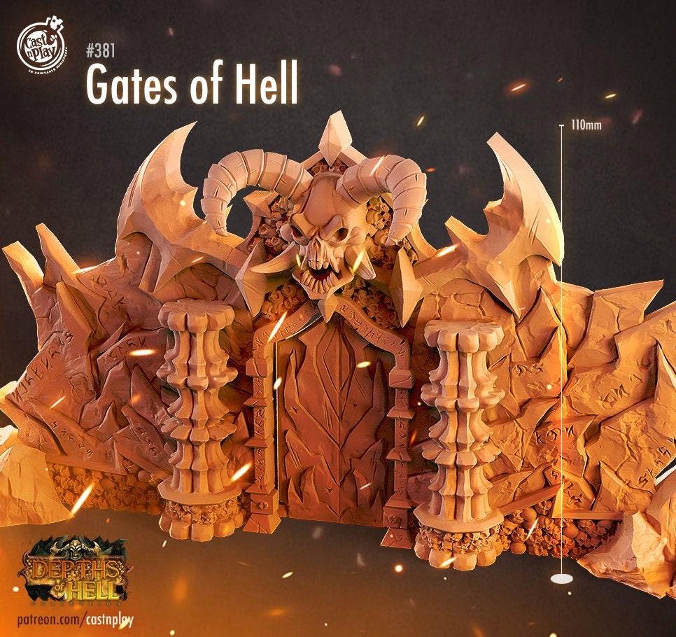 Gates of Hell, by Cast n Play // 3D Print on Demand / DEMON / DEVIL / D&D / Pathfinder / RPG