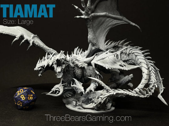 Tiamat, the legendary Goddess D&D Miniature, by Lord of the Print // 3D Print on Demand / DnD / Pathfinder / RPG / DRAGON