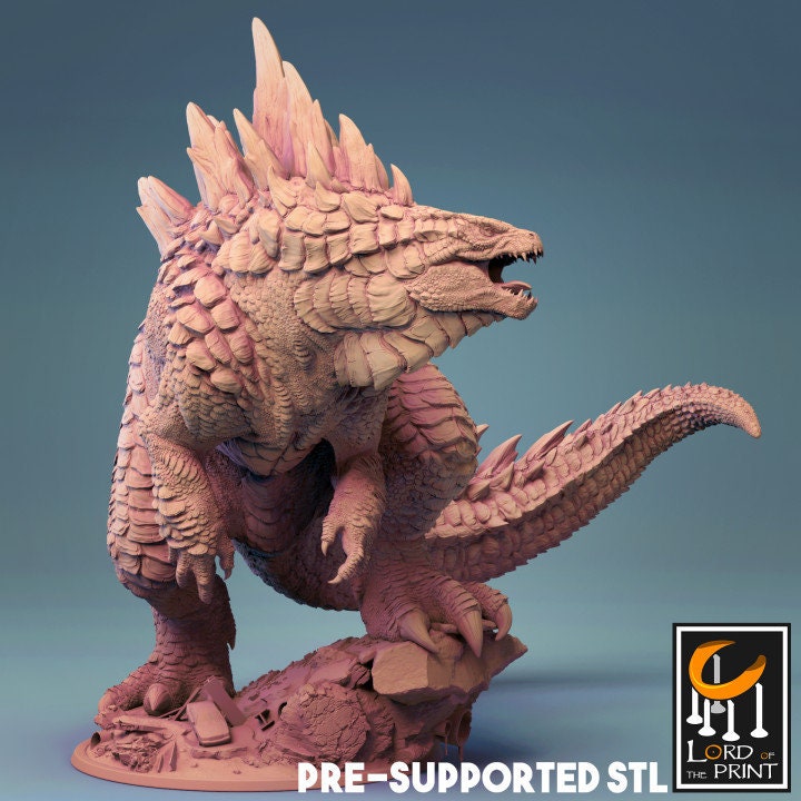 Kaiju Lizard King D&D Miniature, by Lord of the Print // 3D Print on Demand / DnD / Pathfinder / RPG / DRAGON