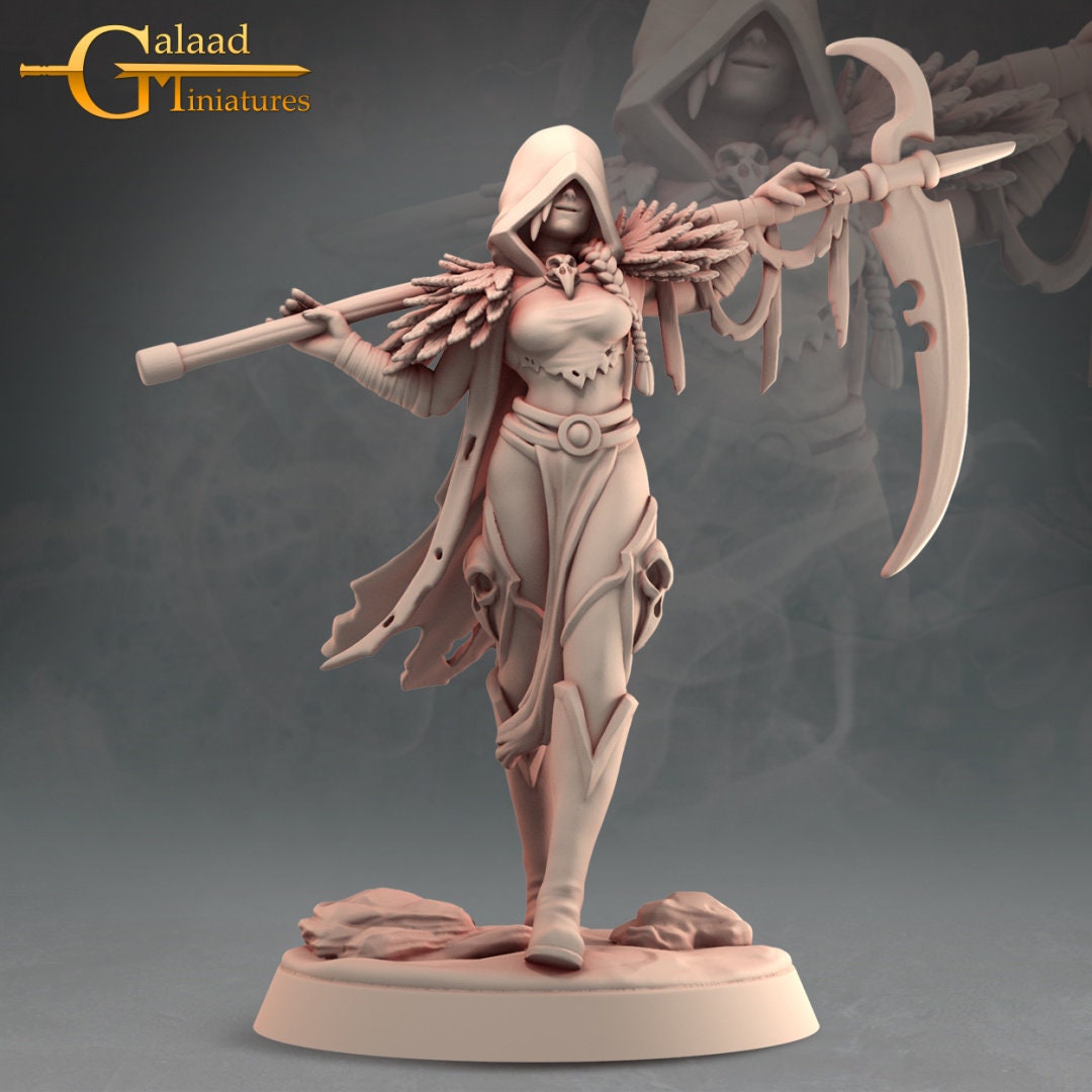 Female Half Elven Necromancer D&D miniature, by Galaad Miniatures // 3D Print on Demand / DnD / Pathfinder / RPG