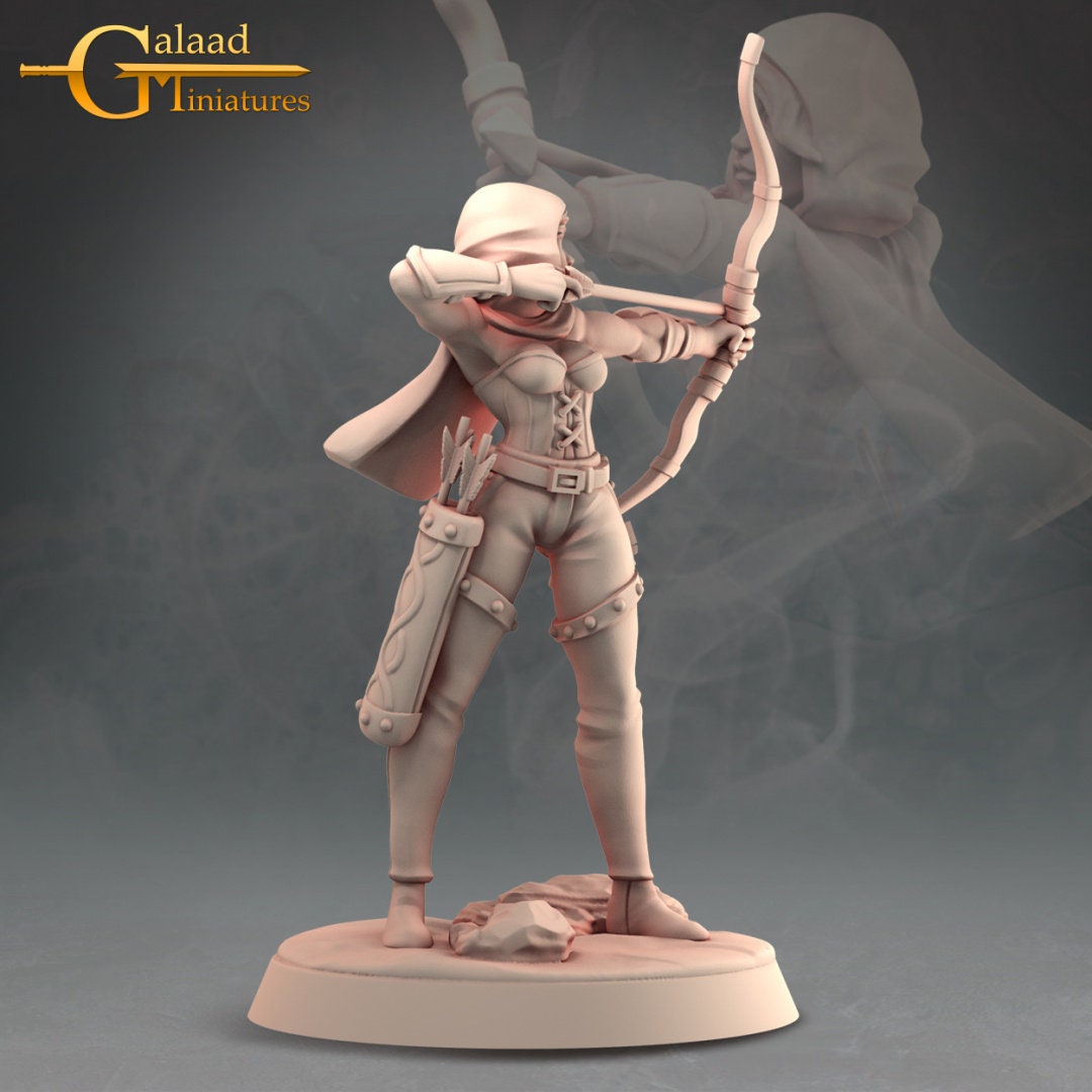 Female Human / Half Elf Ranger D&D miniature, by Galaad Miniatures // 3D Print on Demand / DnD / Pathfinder / RPG