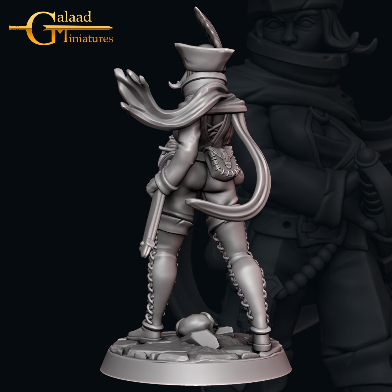 Female Human Rogue D&D miniature, by Galaad Miniatures // 3D Print on Demand / DnD / Pathfinder / RPG