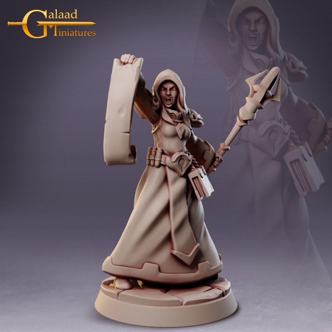 Female Human / Elf Sorcerer D&D miniature, by Galaad Miniatures // 3D Print on Demand / DnD / Pathfinder / RPG
