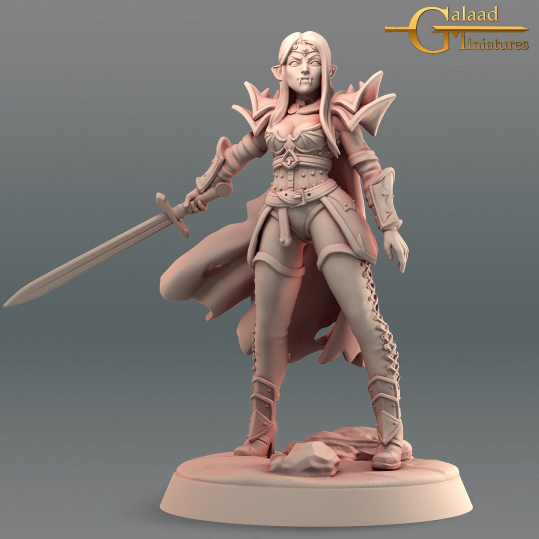 Female Vampire D&D miniature, by Galaad Miniatures // 3D Print on Demand / DnD / Pathfinder / RPG