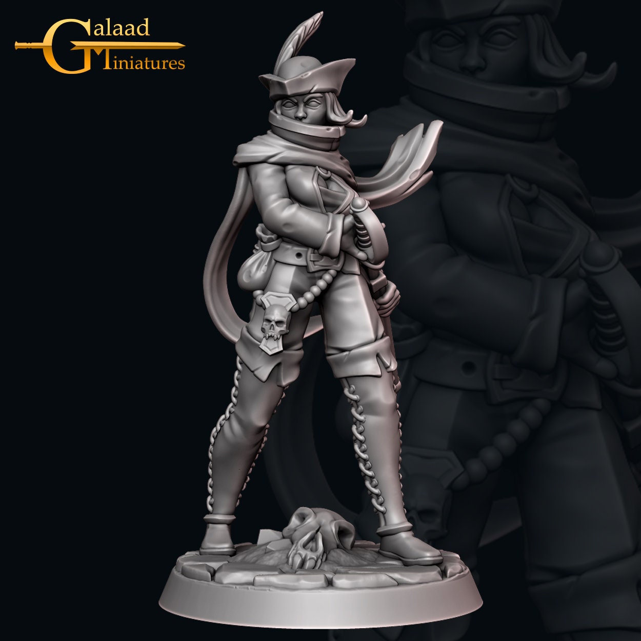 Female Human Rogue D&D miniature, by Galaad Miniatures // 3D Print on Demand / DnD / Pathfinder / RPG