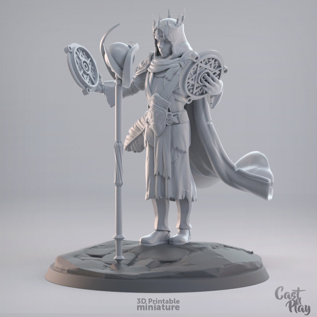 Male Elf Wizard D&D miniature, by Cast N Play Miniatures // 3D Print on Demand / DnD / Pathfinder / RPG