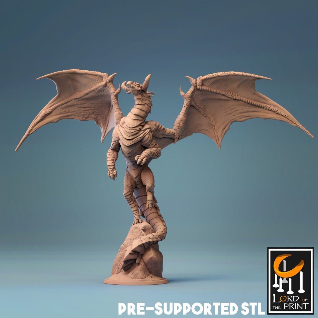Young Cloud Dragon Miniature, by Lord of the Print // 3D Print on Demand / D&D / Pathfinder / RPG / DRAGON