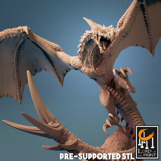 Wyvern Miniature, by Lord of the Print // 3D Print on Demand / D&D / Pathfinder / RPG / DRAGON