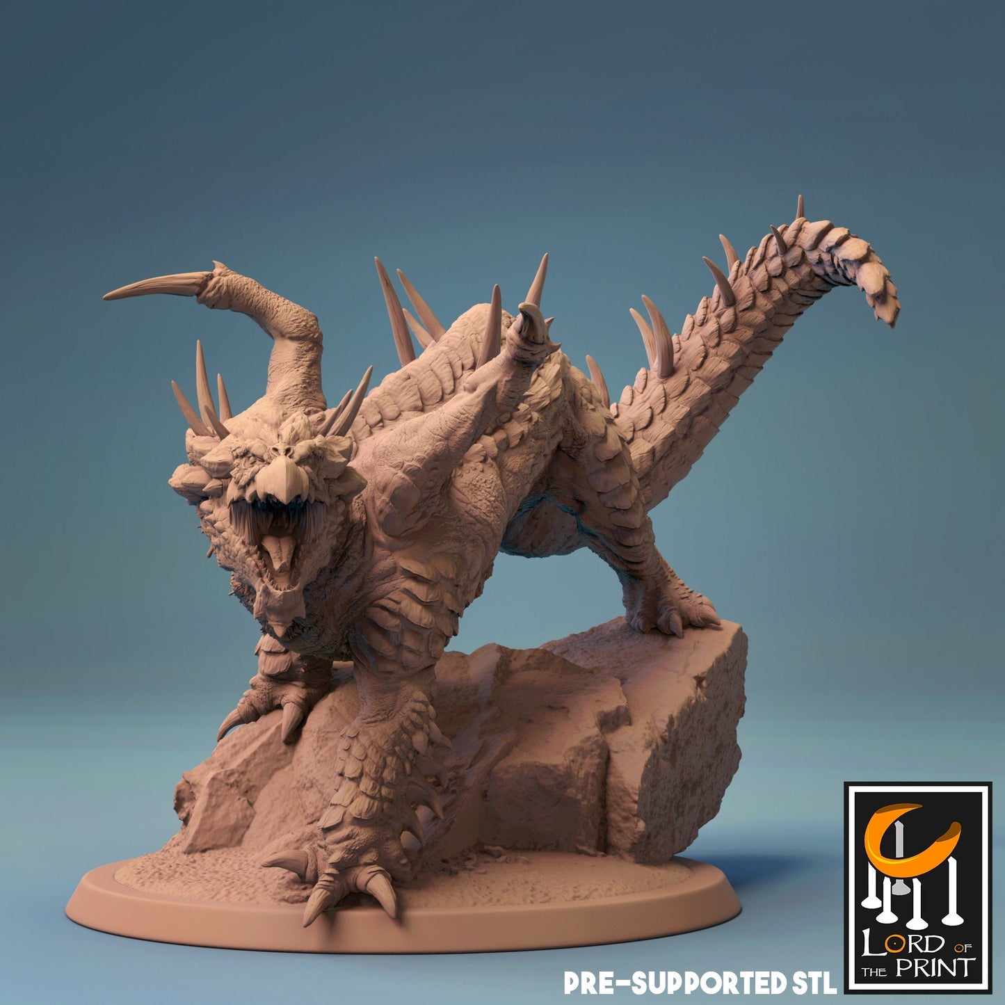 Young Brown Dragon Miniature, by Lord of the Print // 3D Print on Demand / D&D / Pathfinder / RPG / DRAGON