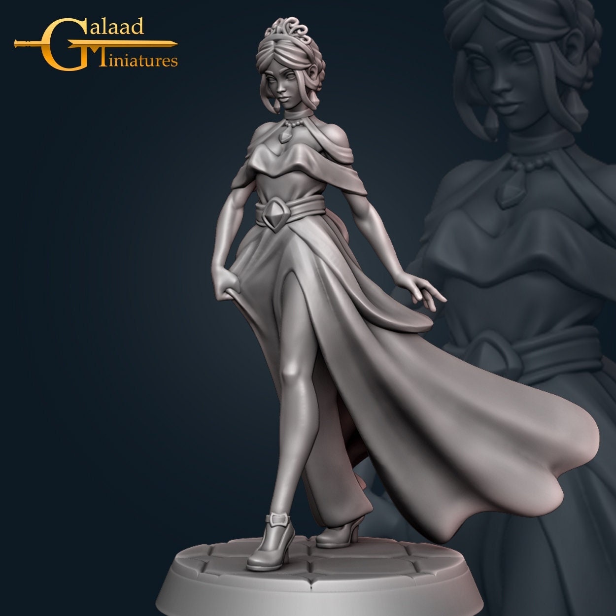 Human Princess D&D miniature, by Galaad Miniatures // 3D Print on Demand / DnD / Pathfinder / RPG