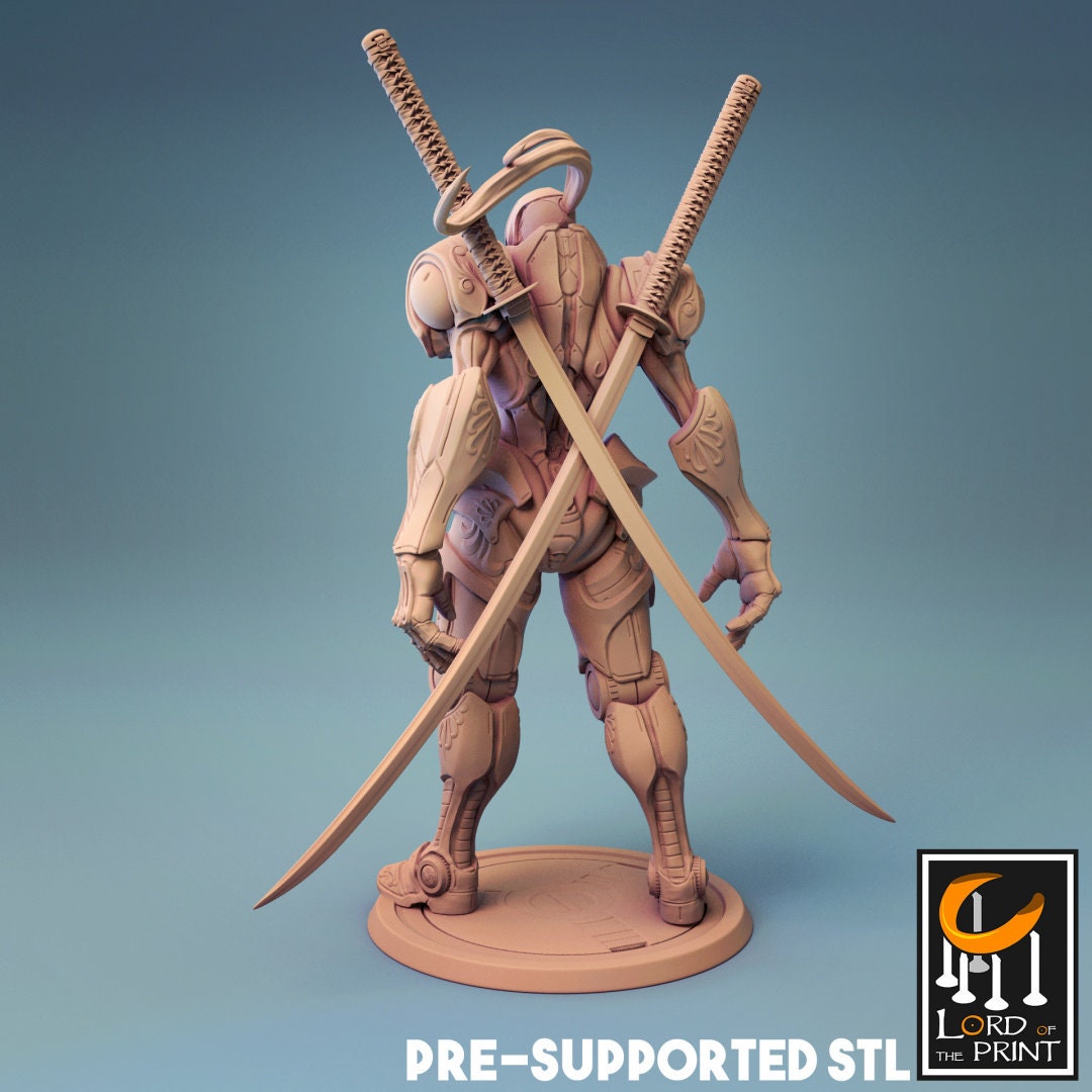 Warforged Fighter D&D Miniature, by Lord of the Print // 3D Print on Demand / DnD / Pathfinder / RPG