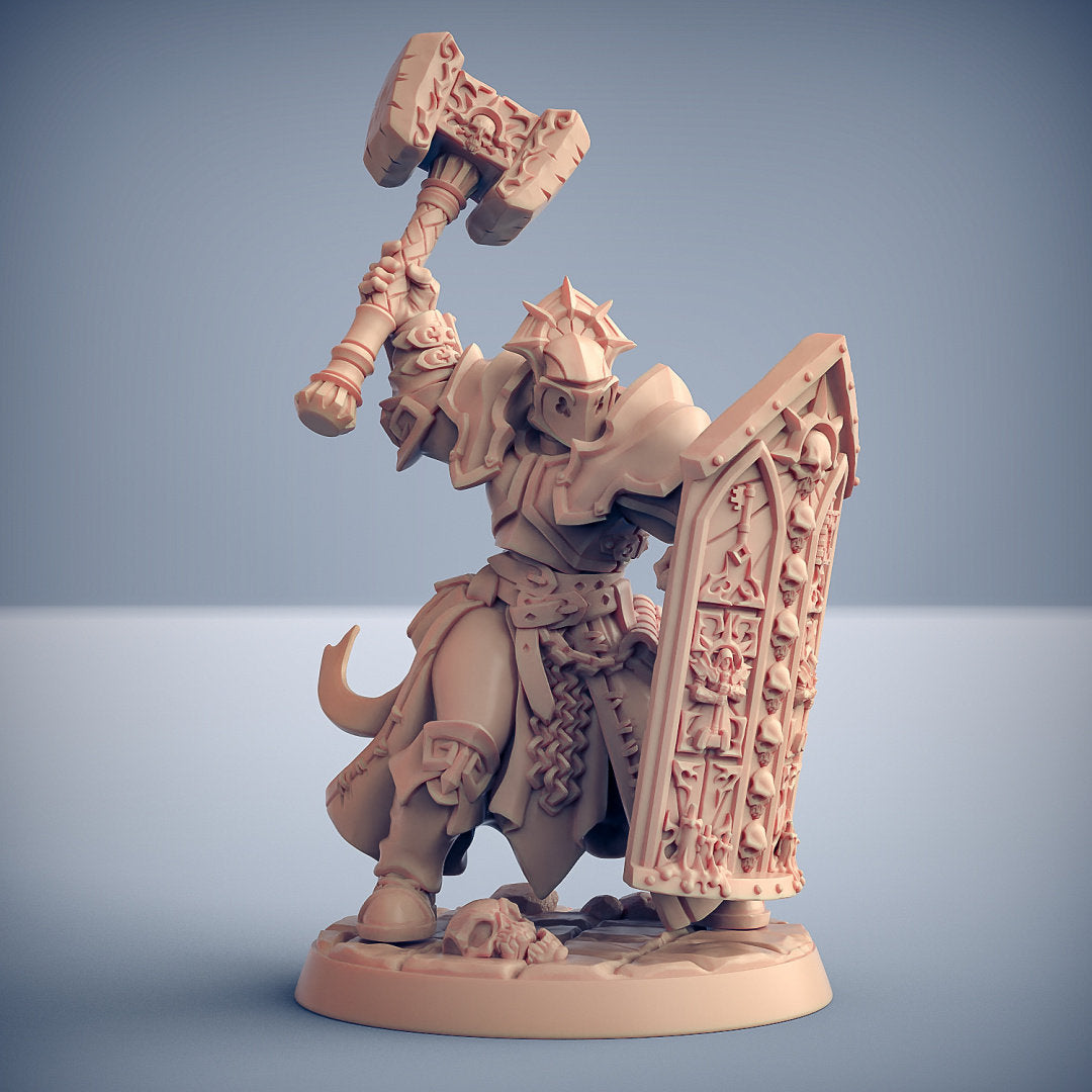Female Human Cleric with Warhammer and Shield D&D miniature, by Artisan Guild // 3D Print on Demand / DnD / Pathfinder / RPG